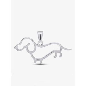 Wiener Dog Dachshund Dog Charm 14k Gold Plated Silver